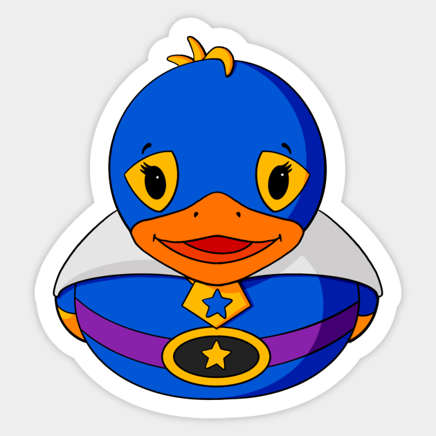 Superhero Rubber Duck - Rubber Duck - Sticker | TeePublic